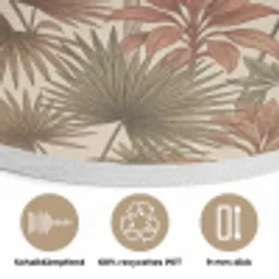 Tropisch - Vogels - Beige Akoestische PET Vilt - Rond klein -closeup_DE