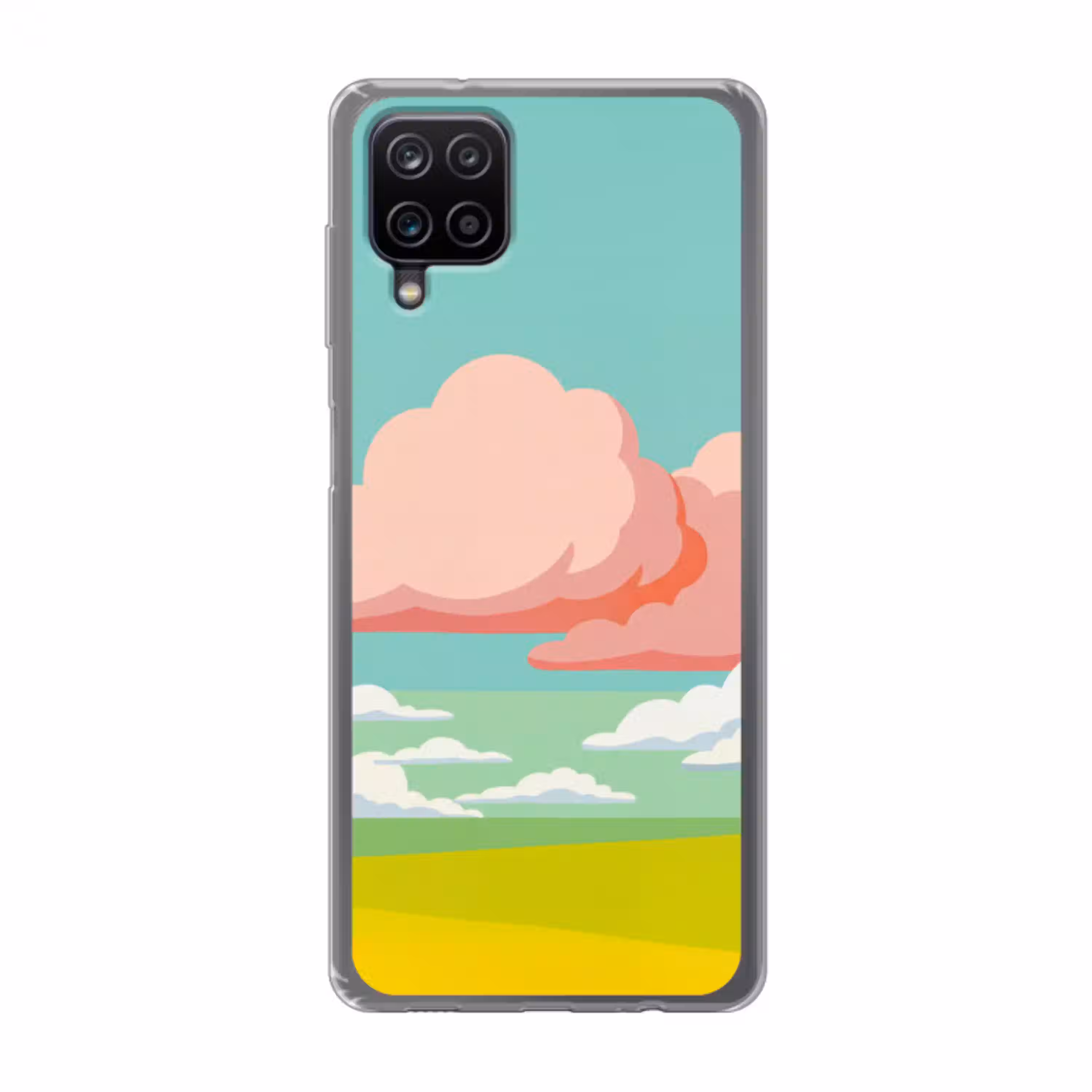 Wolken - Roze - Natuur - Modern - Pastel Telefoonhoesje Samsung Galaxy A12 klein -3d