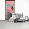 Doorkijk - Strand - Palmboom - Tropisch fotobehang vinyl groot -slaapkamer
