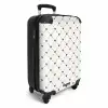 Crèmekleurige achtergrond met bruine hartjes NBS - Handbagage koffer - Volwassenen Unisex middel -productfoto_3d