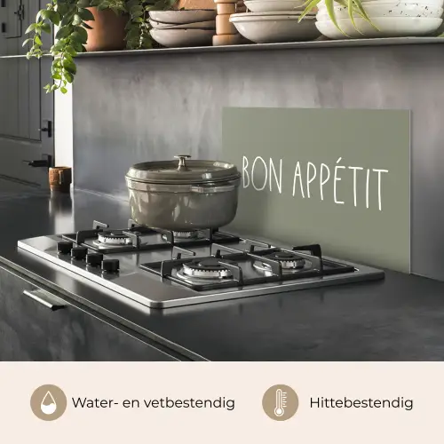 Spreuken - Bon appétit - Quotes - Eet smakelijk - Eten keuken achterwand spatscherm klein -usp_NL