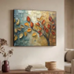 Boom - Abstract - Natuur - Kunst Textielframe zwart klein -sfeer3