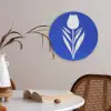 Tulp - Minimalistisch - Bladeren - Wit Akoestische PET Vilt - Rond klein -sfeer3