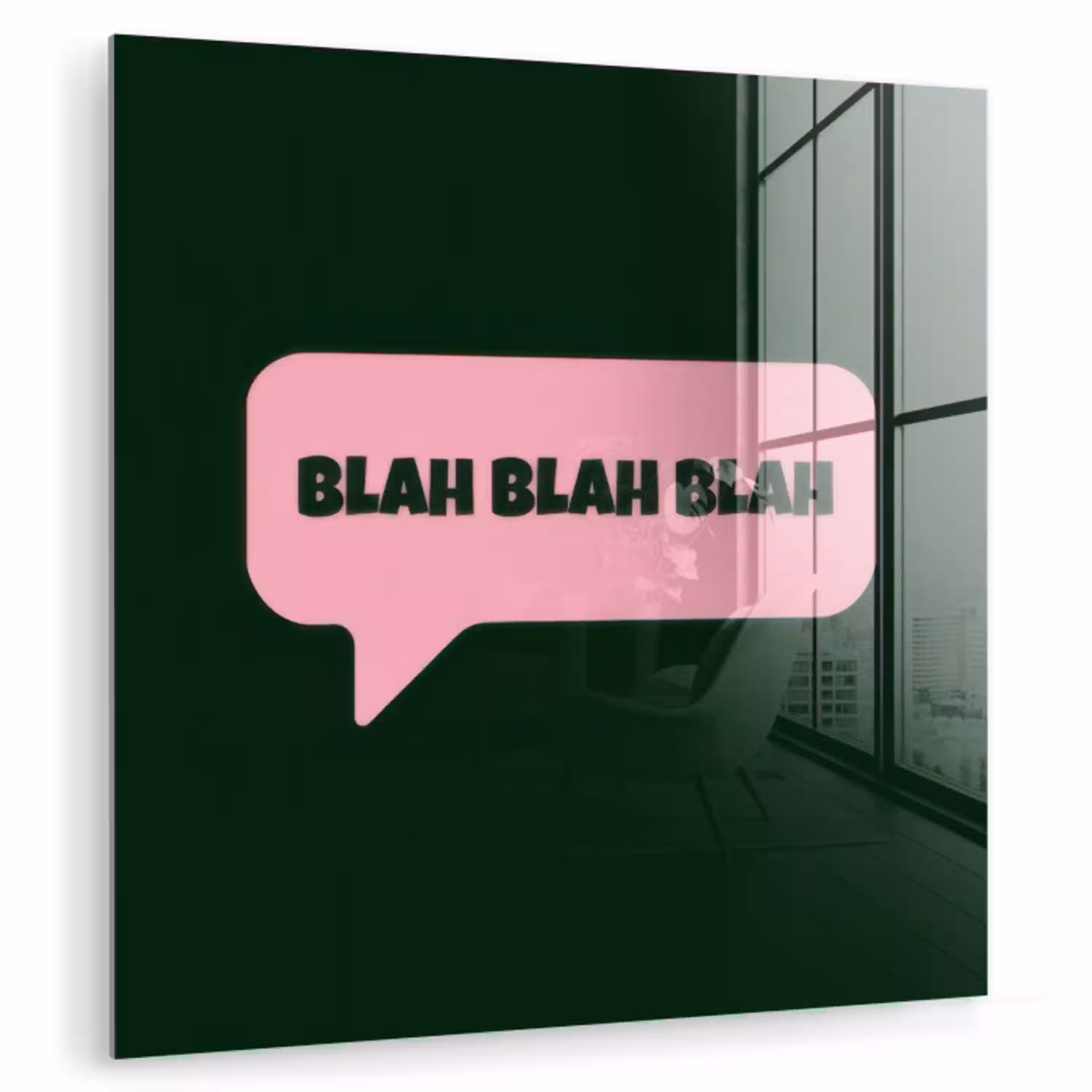 Tekstwolk - BLAH BLAH BLAH - Roze plexiglas 5mm klein -zzzproduct_nieuw
