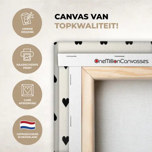 Vet - Liefde - Wit - Zwart canvas 2cm xxl 828 -sfeer2