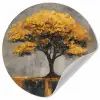 Boom - Bladeren - Goud - Abstract Wandcirkel behangsticker klein -3d
