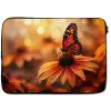 Vlinder - Bloemen - Oranje laptophoes neopreen klein -zkaufland3dotto