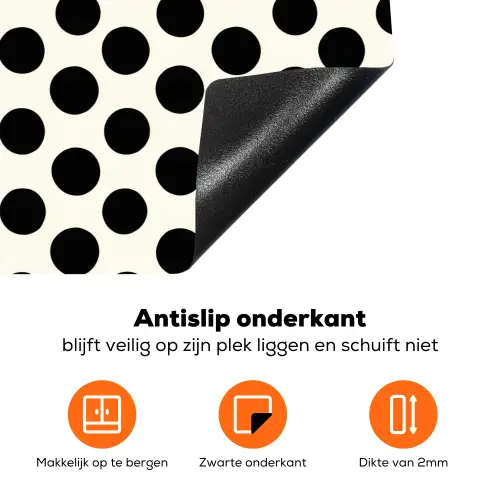 Klassiek - Stippen - Zwart Inductie beschermer vinyl 3mm klein 276 -zzzzzzz-td-onderkant