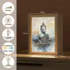 Buddha - Goud - Abstract - Modern Light Box met kabel (Tafellamp) klein -USP_NL