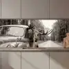 Eland - Auto - Gewei - Zwart - Wit keuken achterwand 2 middel zz_3dshopping
