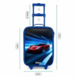 Rode racewagen in digitale snelheidswereld Kinderkoffer - Blauw klein -productfoto_formaten