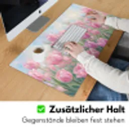 Tulpen - Veld - Lente - Roze Muismat XXL klein -ysfeer3_duits