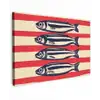 Sardines - Rood en beige strepen canvas 2cm klein -z3d