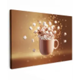Chocomelk - Drinken - Warm - Bruin Tuinposter op houten frame 2 cm dik klein -3d