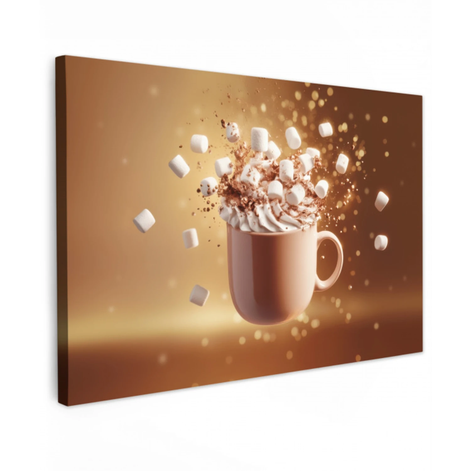 Chocomelk - Drinken - Warm - Bruin Tuinposter op houten frame 2 cm dik klein -3d