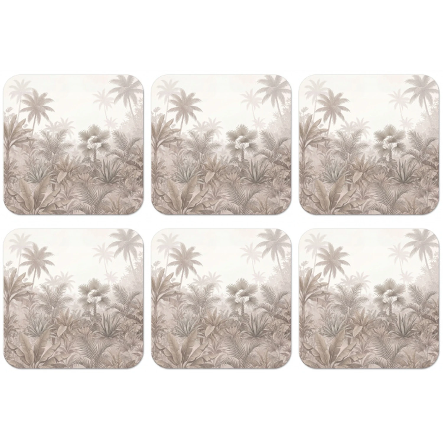 Jungle - Tropisch - Natuur -Vintage - Beige onderzetter kurk middel -zkaufland3dotto