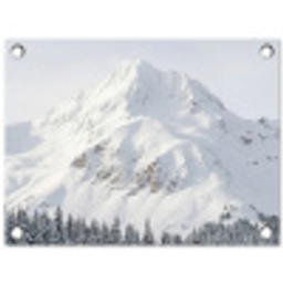 Berg - Sneeuw - Winter - Natuur - Wit tuinposter los doek klein -3d
