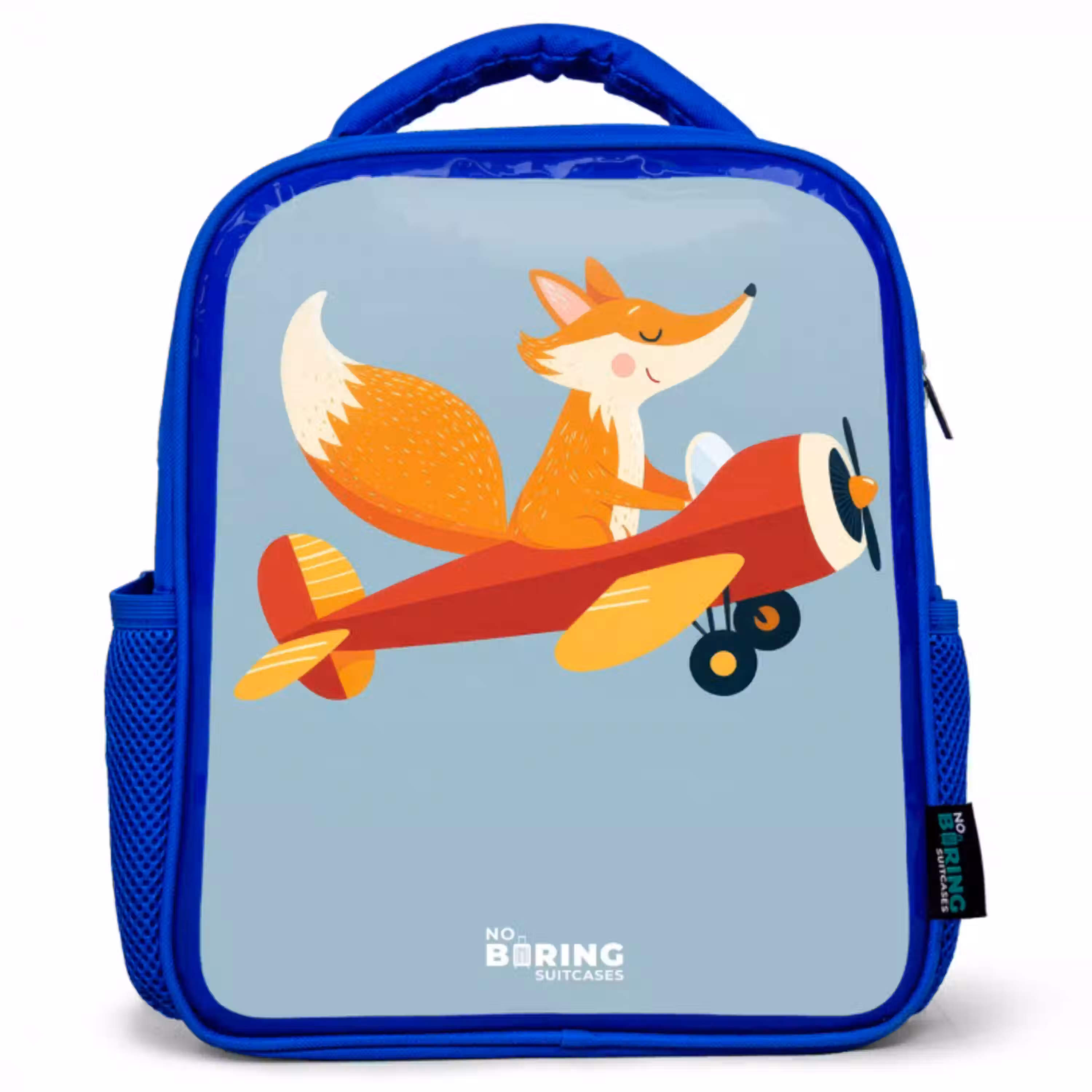 Vos - Vliegtuig -  Vliegen Kinderrugzak - Blauw middel -3d
