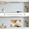 Retro - Geometrische lagen - Aardetinten keuken achterwand spatscherm klein -voor_na_NL