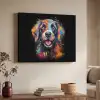 Graffiti - Hond - Zwart - Kleuren Textielframe - compleet frame klein -sfeer3