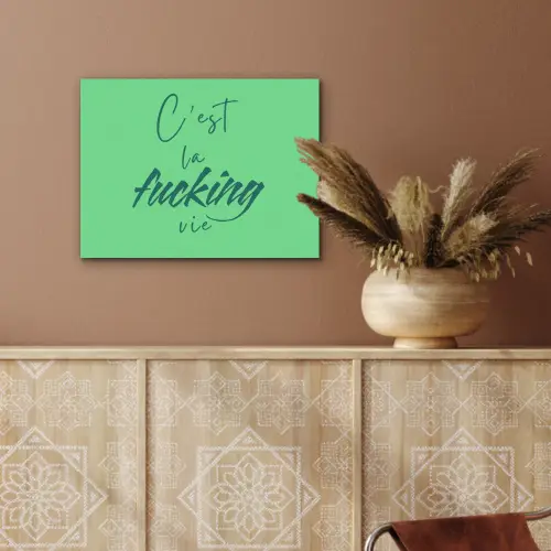 c'est la fucking vie - Groen - Penseelstijl PET vilt klein -sfeer4
