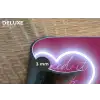 I liked it so it's mine - Neon hart - Roze Placemat vinyl groot -closeup