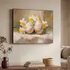 Bloemen - Eieren - Geschilderd Textielframe zwart klein -sfeer3