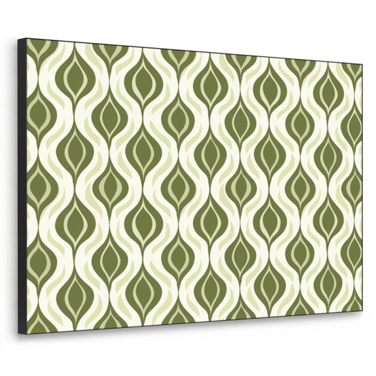 Patroon - Retro - Groen Textielframe zwart klein 947 -3d