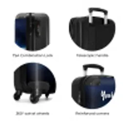 Blauwe blitz NBS - Handbagage koffer - Kinderen Unisex middel zzzzzzzbolletjes_ENG