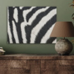 Zebra - Vacht - Klassiek - Zwart - Wit PET vilt klein -sfeer2