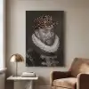 Willem van Oranje - Adriaen Thomasz - Panterprint Textielframe zilver middel -sfeer1