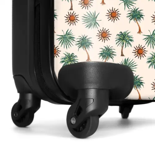 Palmbomen en zonnetjes print NBS - Handbagage koffer - Volwassenen Unisex middel -wiel