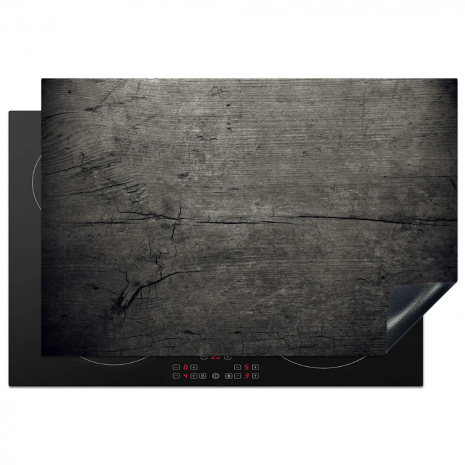 Beton - Grijs - donker Inductie beschermer vinyl 3mm klein -3d