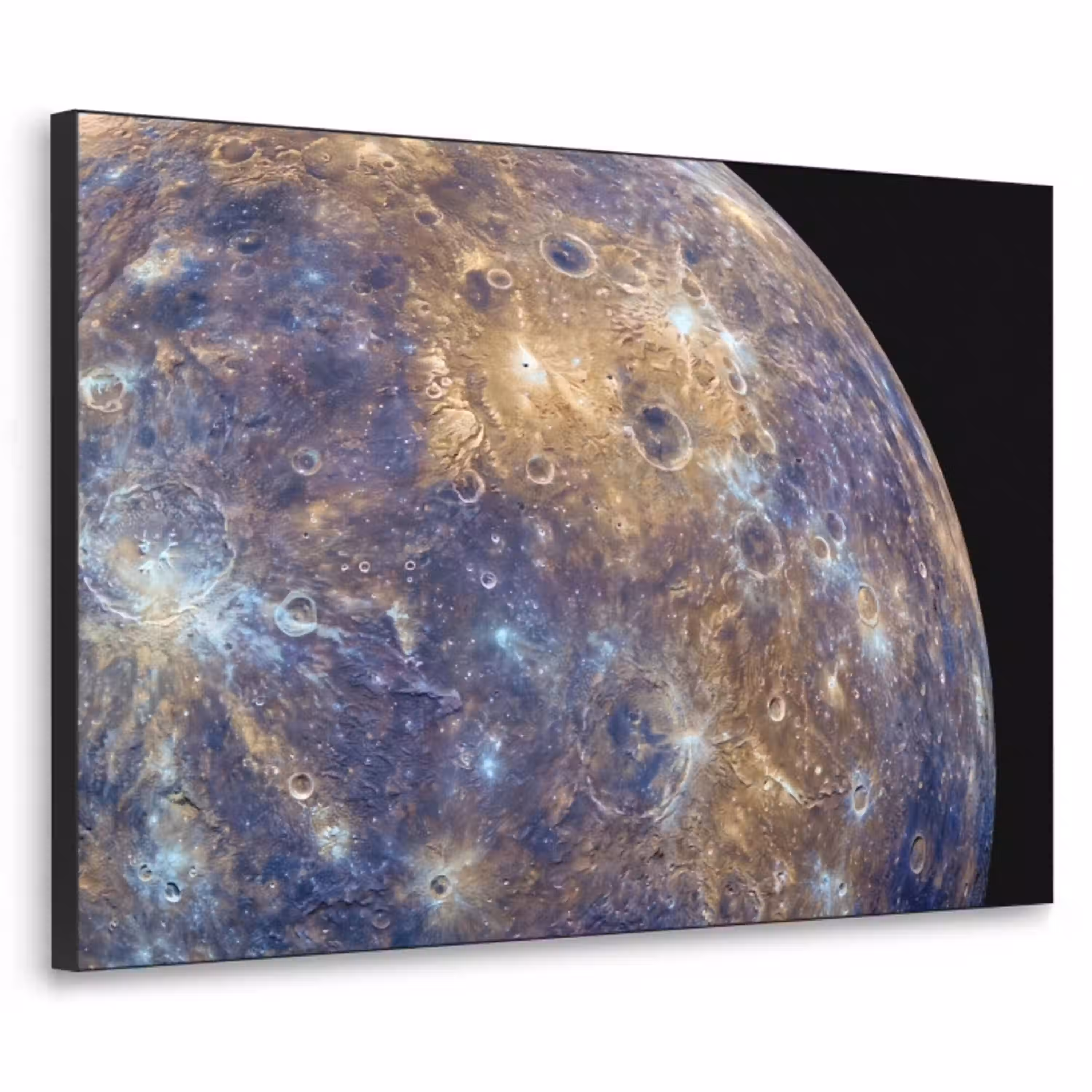 Planeet - Kraters - Ruimte Textielframe zwart klein -3d