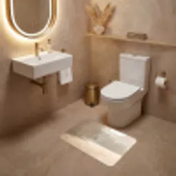 Landschap - Bos - Water - Mist - Beige WCmat klein -sfeer3