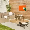 Cool - Oranje - Groen Tuinposter op houten frame 2 cm dik klein -sfeer2