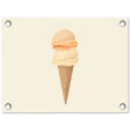 Minimalistisch - Schepijs - Hoorntje - Beige tuinposter los doek klein -3d