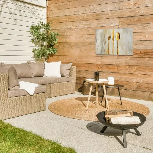 Verf - Goud - Bestek Tuinposter op houten frame 2 cm dik klein -sfeer2