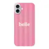 Roze - Gestreept - Belle Apple iPhone 16 Plus klein -3d