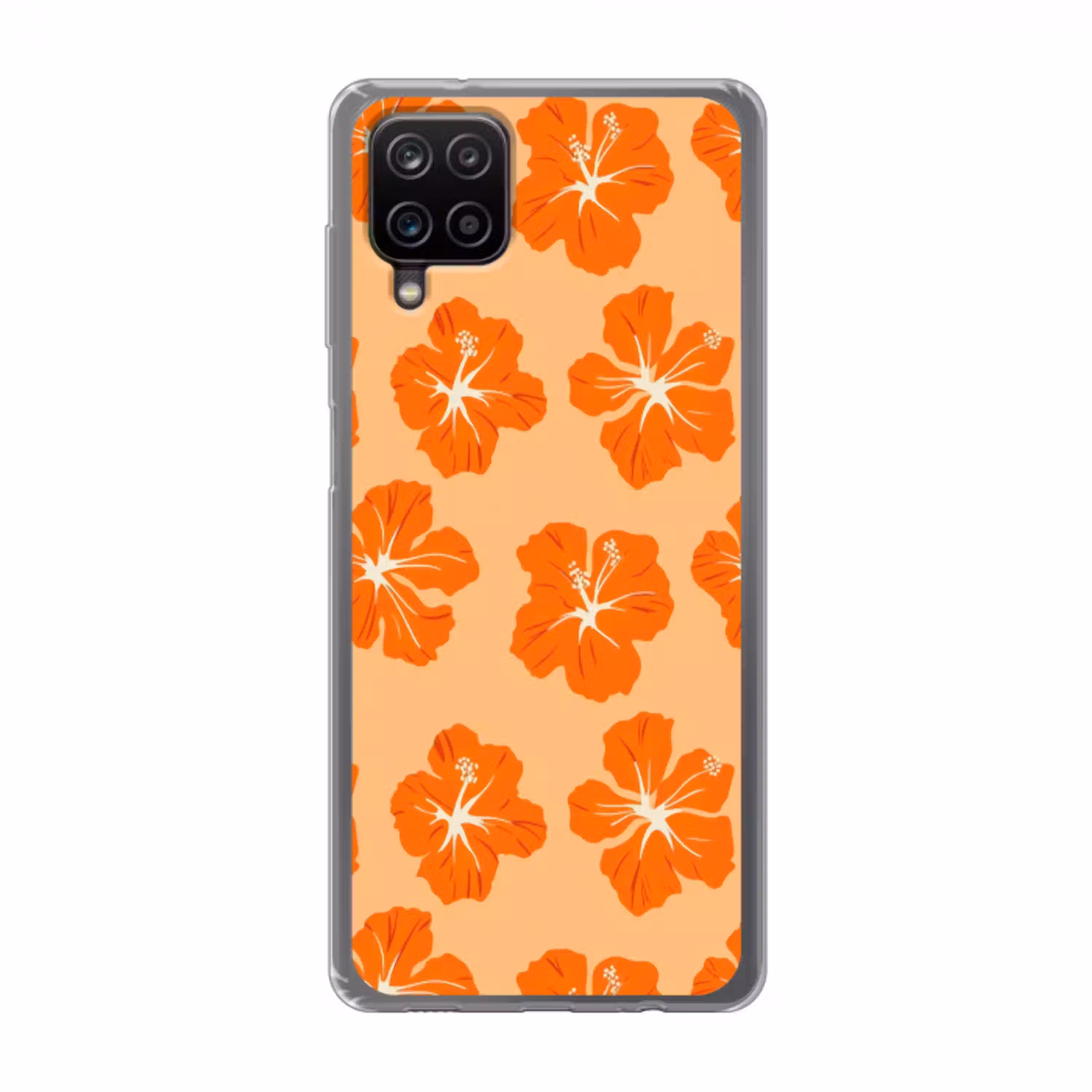 Tropisch - Hibiscus - Oranje Telefoonhoesje Samsung Galaxy A12 klein 372 -3d