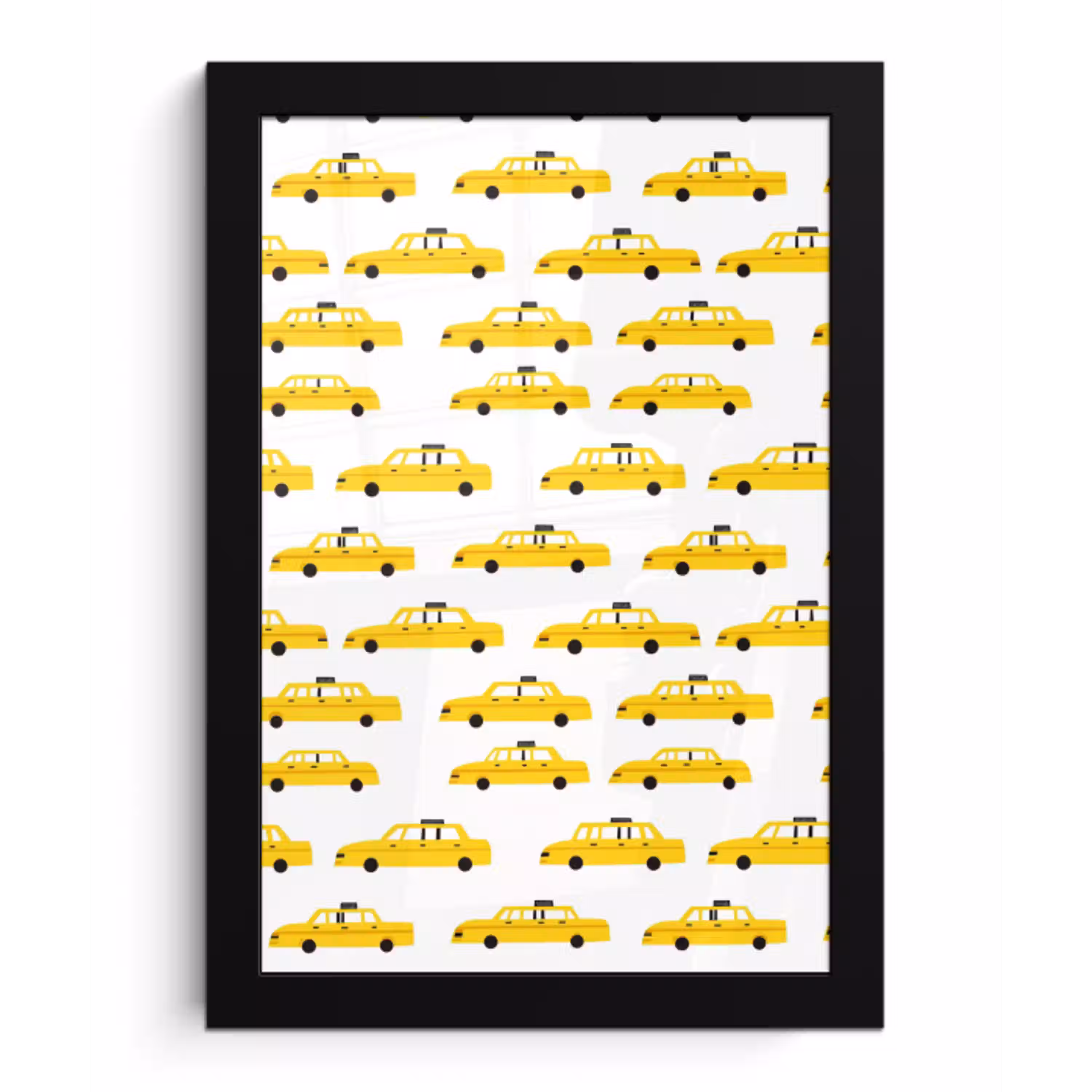 Taxi - Iconisch - Geel fotolijst zwart zonder passe partout klein 224 -3d