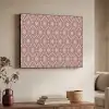 Strak - Patroon - Roze - Donkerblauw Textielframe zwart klein 947 -sfeer3