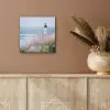 Vuurtoren - Klif - Zee - Bloemen aluminium wit klein -sfeer4