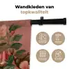 Kolibries - Bloemen - Groen - Roze Wandkleed katoen klein -sfeer2