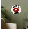 Lip - Girl - Rood - Letters Wandcirkel behangsticker klein -sfeer2