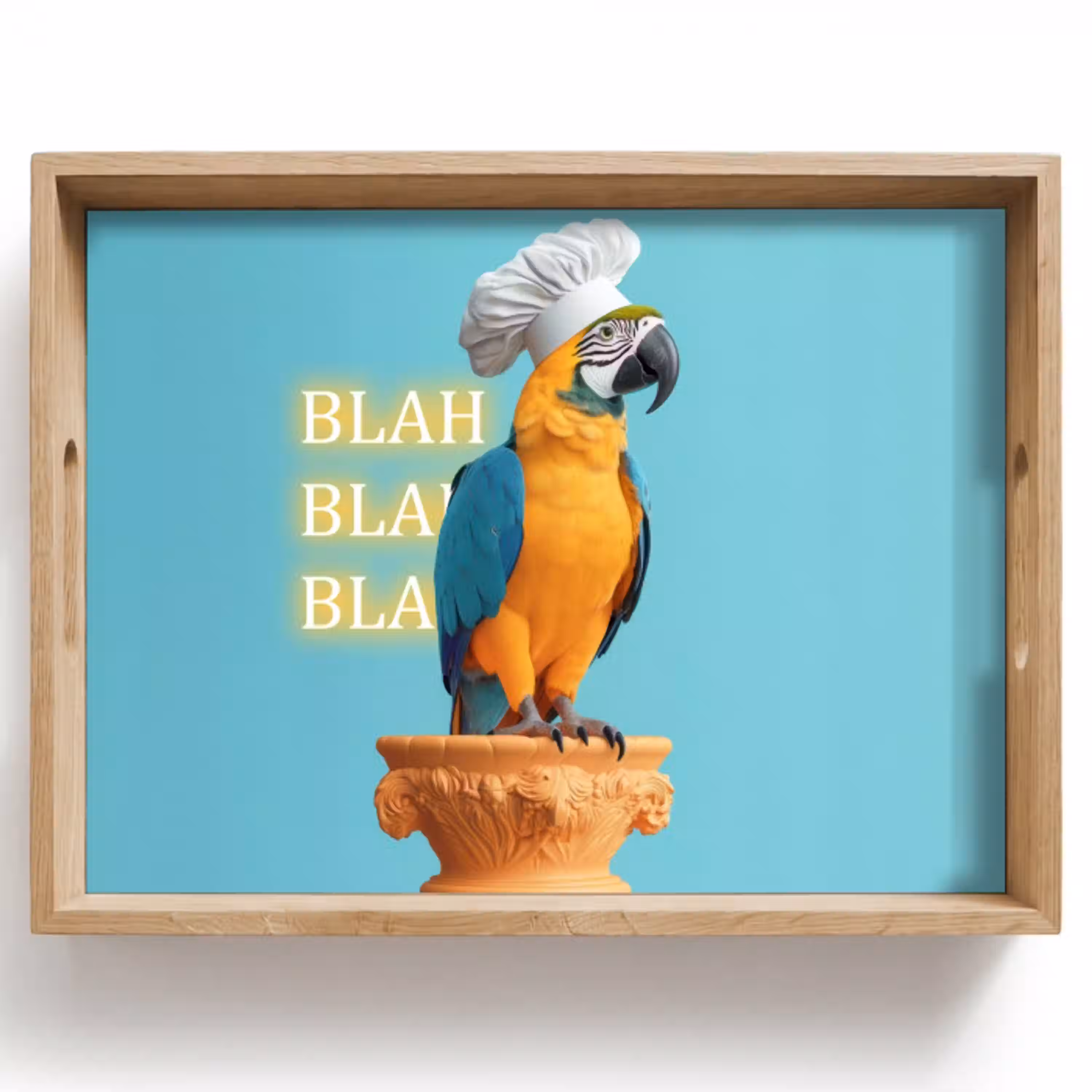 Papegaai - Koksmuts - Quote - Neon Dienblad Rechthoek middel -z3d_shopping
