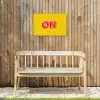 Geel - Roze - Oh - 3D Tuinposter op houten frame 2 cm dik klein -sfeer4