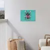 Kever - Bloemmotieven - Turquoise - Bladeren tuinposter los doek klein -sfeer8