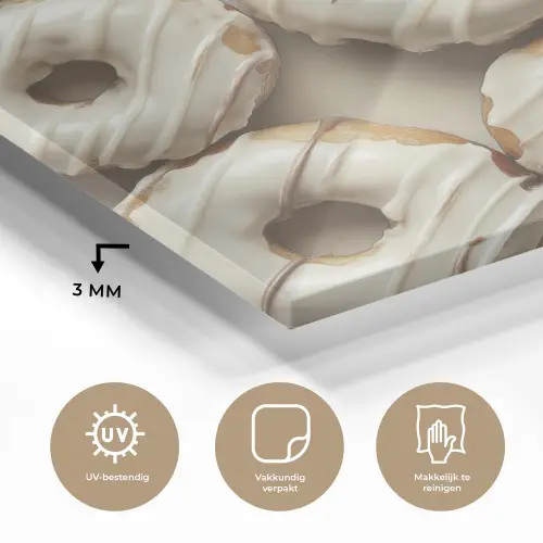 Donuts - Chocolade - Wit - Beige plexiglas 5mm klein -sfeer2