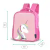 Cartoon unicorn met regenboogmanen Kinderrugzak - Roze middel -productfoto_formaten